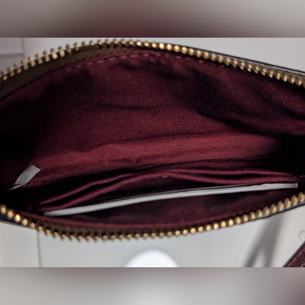 Coach Corner Zip Wristlet Metallic Wine (NWT) - Picture 6 of 8